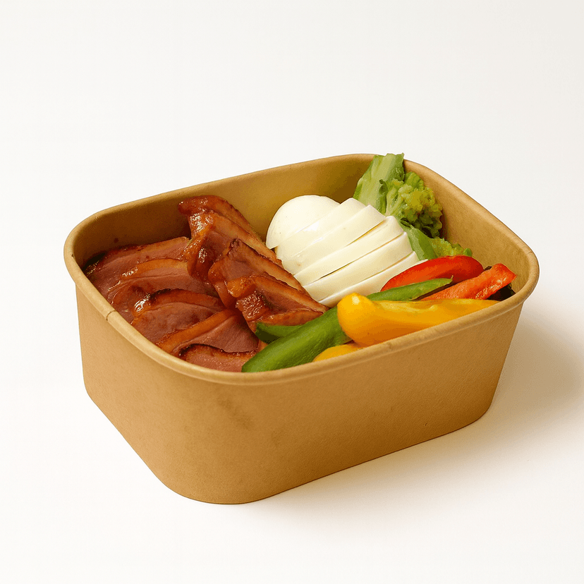 Duck Breast, Boiled Egg, Roasted Broccoli, & Roasted Peppers